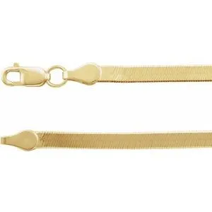14K Yellow 2.8 mm Flexible Herringbone 18" Chain