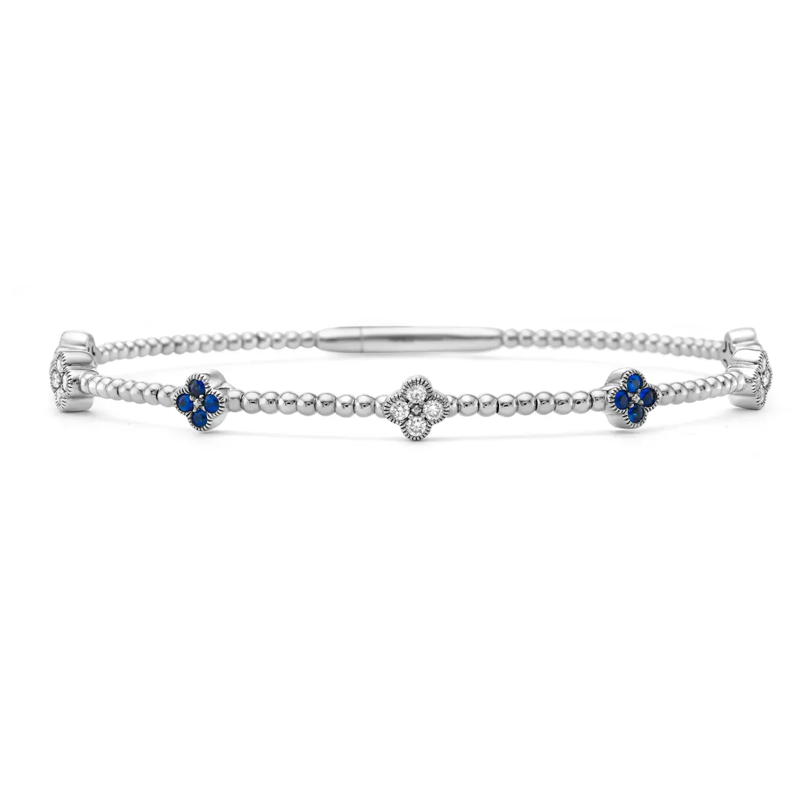 14KW Sapphire and Diamond Flexible Bangle