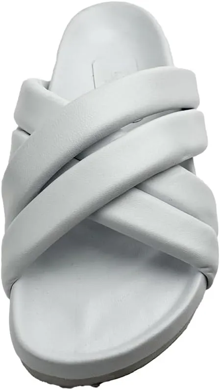 187376 White Leather Women's Slippers - Elevate your comfort and style with these White-colored leather slippers, perfect for daily wear and adding sophistication to every step.