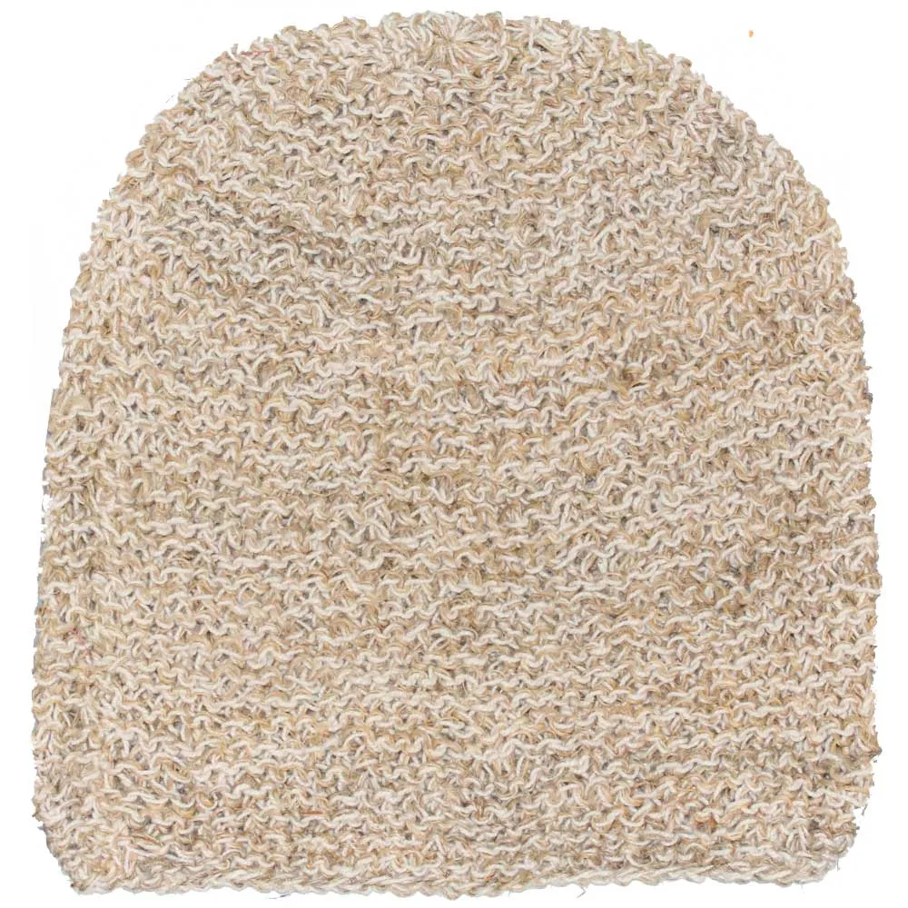 Beige Handwoven 100% Hemp Beanie Hat