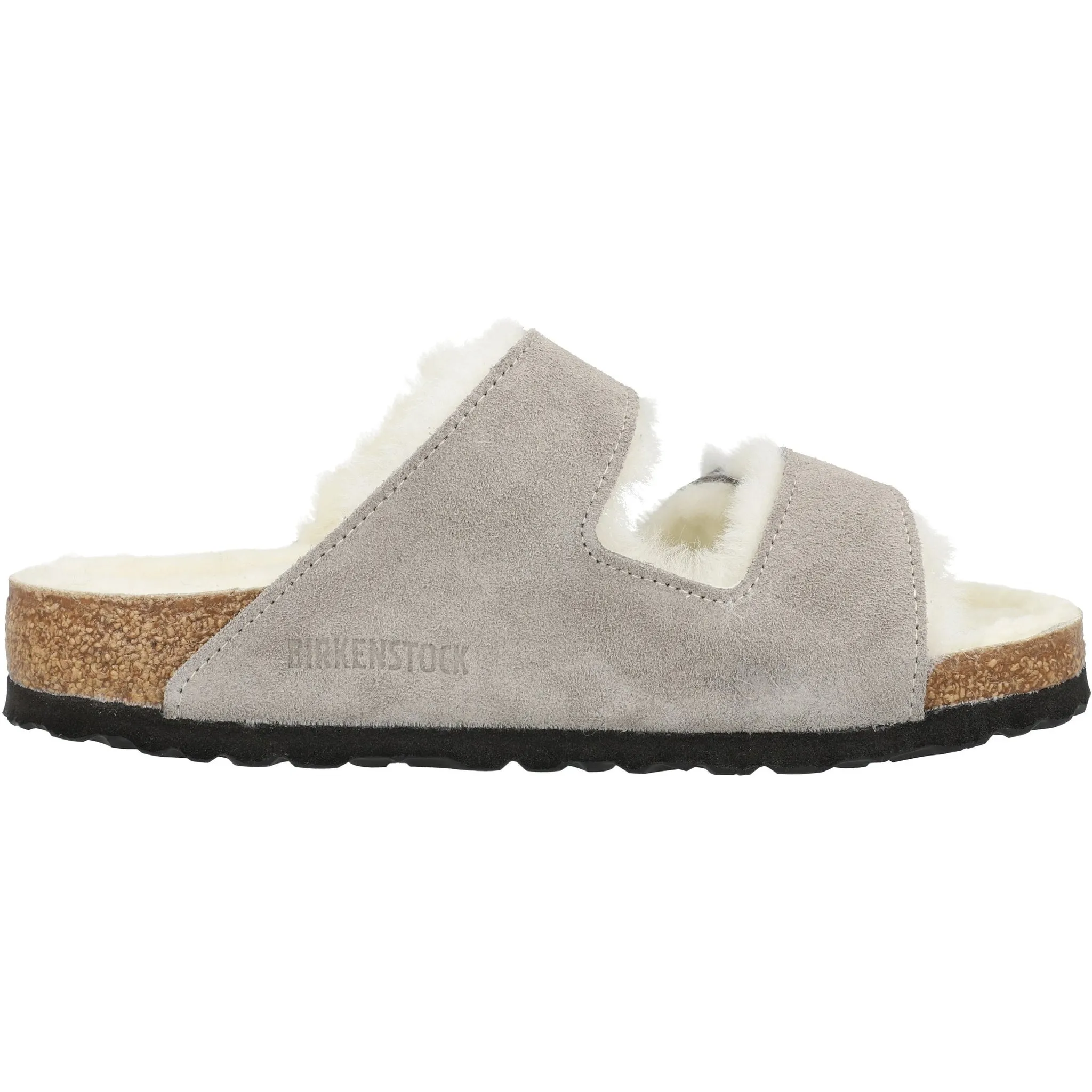 Birkenstock Arizona Shearling Stone Coin Suede Sandals