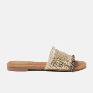 Candie Dames Slippers Leer Platino