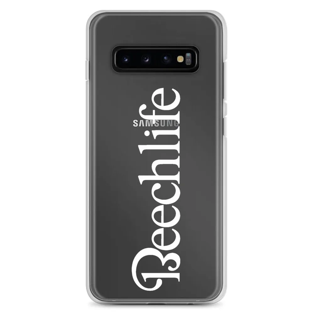 Clear Beechlife Samsung (All S10  Versions) Phone Case - White Font
