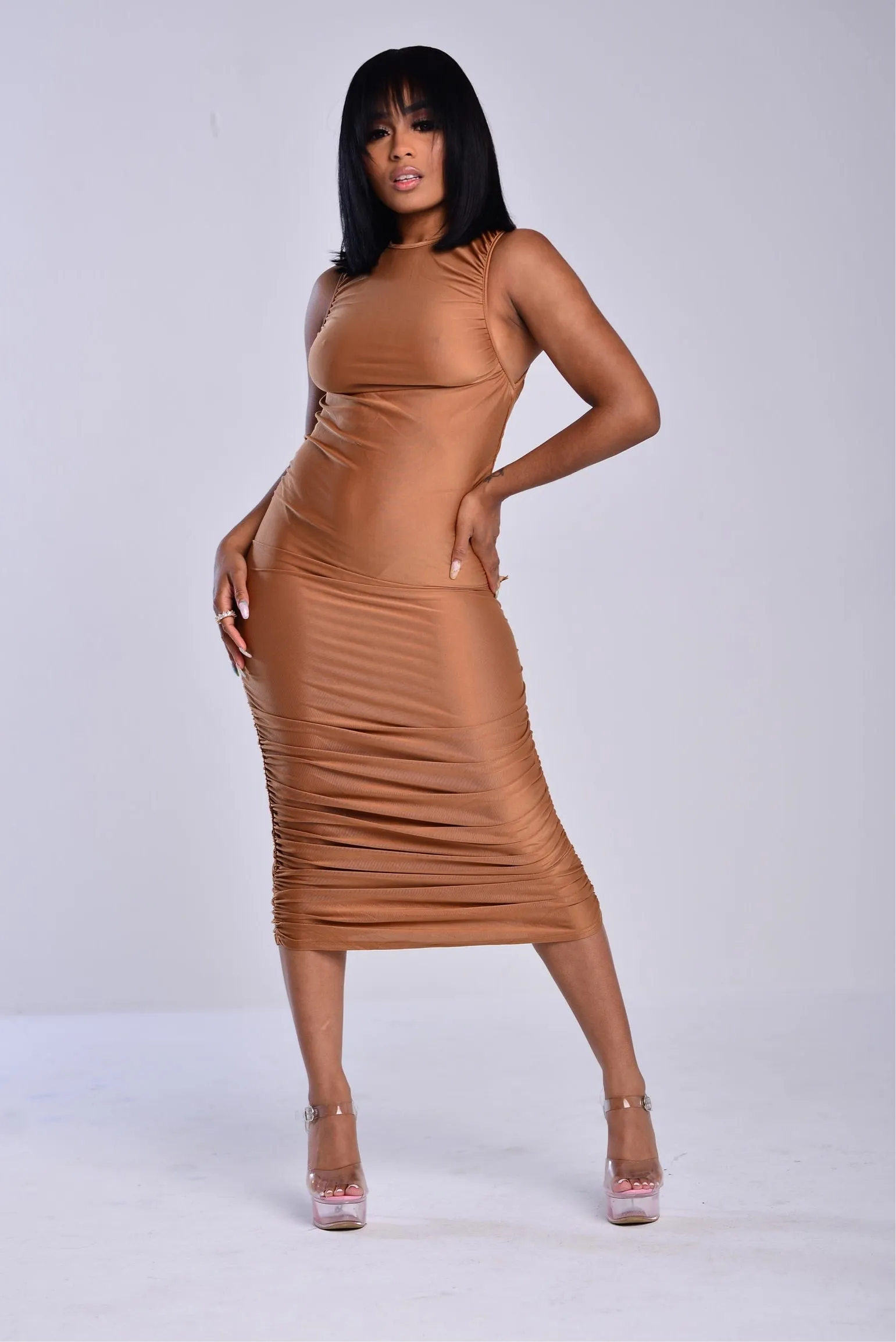 COCOA CASCADE DRESS