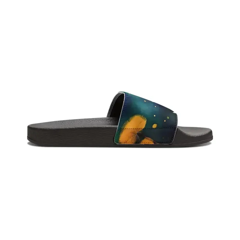 Colorful Dandelions Slide Sandals for Youth Fun