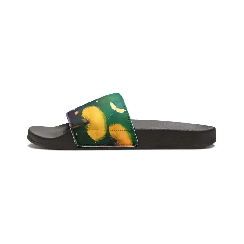 Colorful Dandelions Slide Sandals for Youth Fun