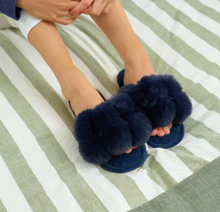 Cosy Luxe Pom Pom Slippers