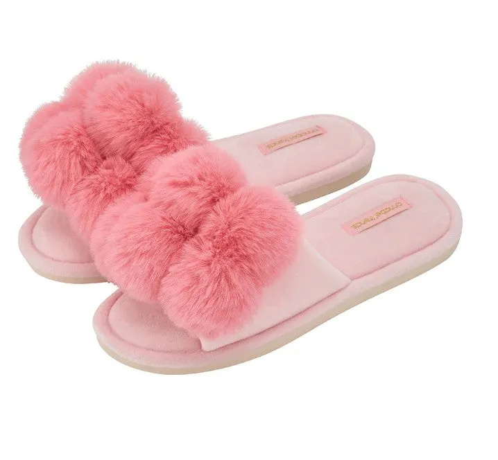 Cosy Luxe Pom Pom Slippers