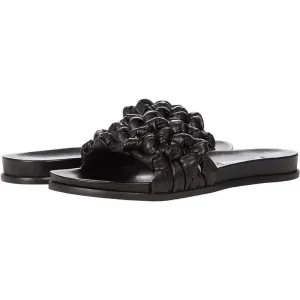 Delighted Black Knotted Flat Slides