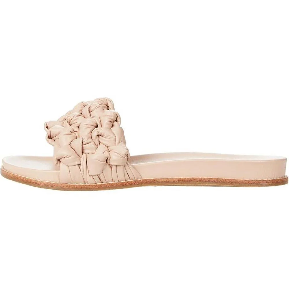 Delighted Nude Knotted Flat Slides