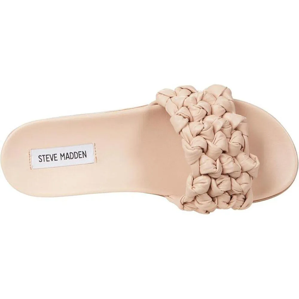 Delighted Nude Knotted Flat Slides