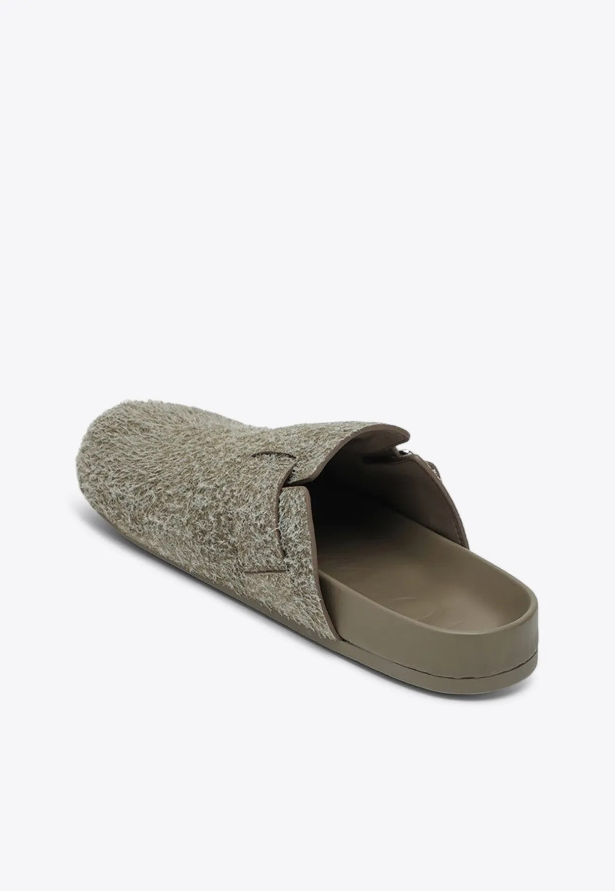 Ease Buckle Brushed Suede Clogs