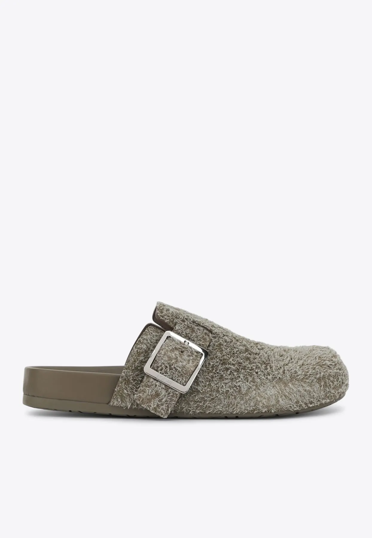 Ease Buckle Brushed Suede Clogs