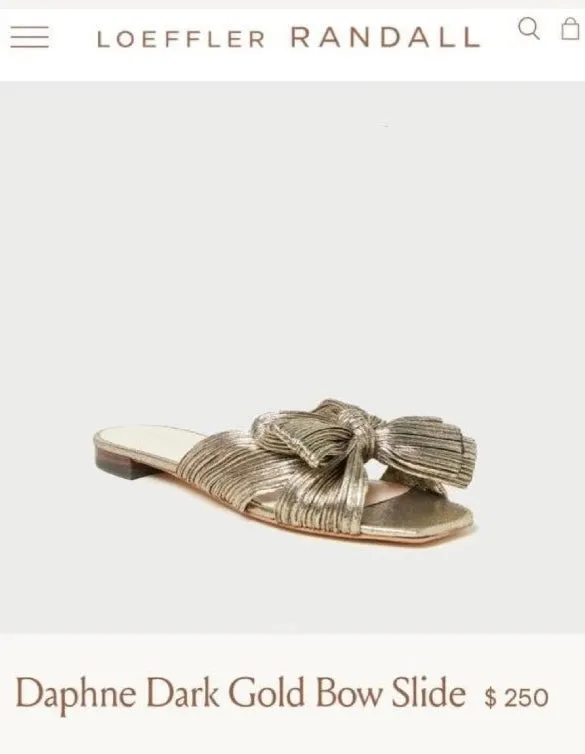 Effortless Elegance Metallic Pleat Bow Sandals