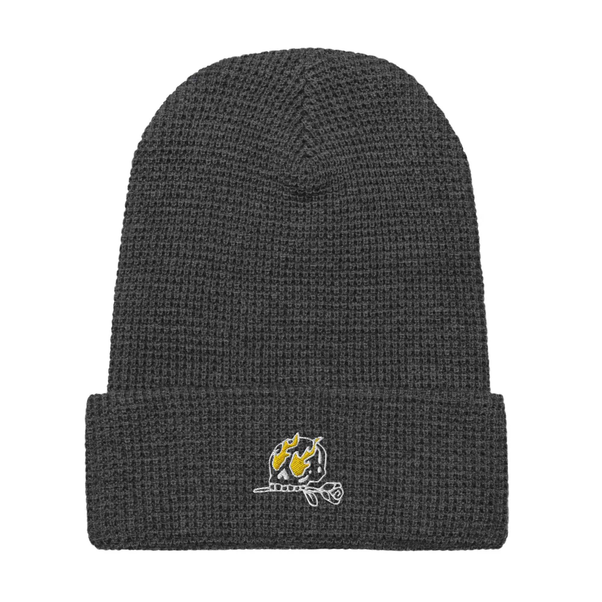 Fire Skull Waffle beanie