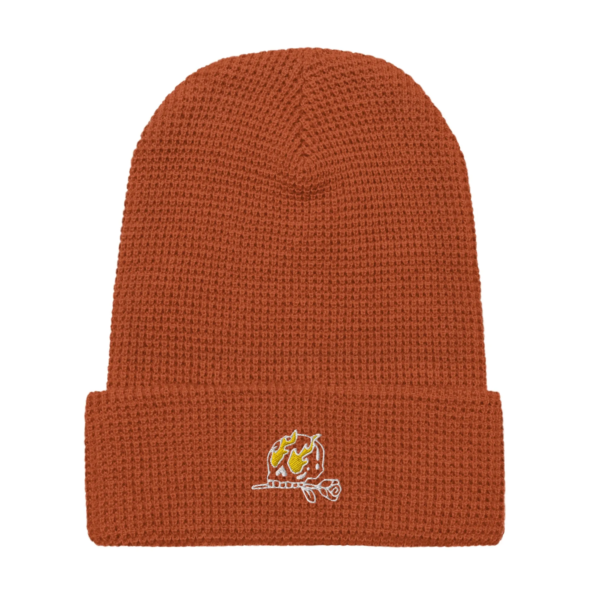 Fire Skull Waffle beanie