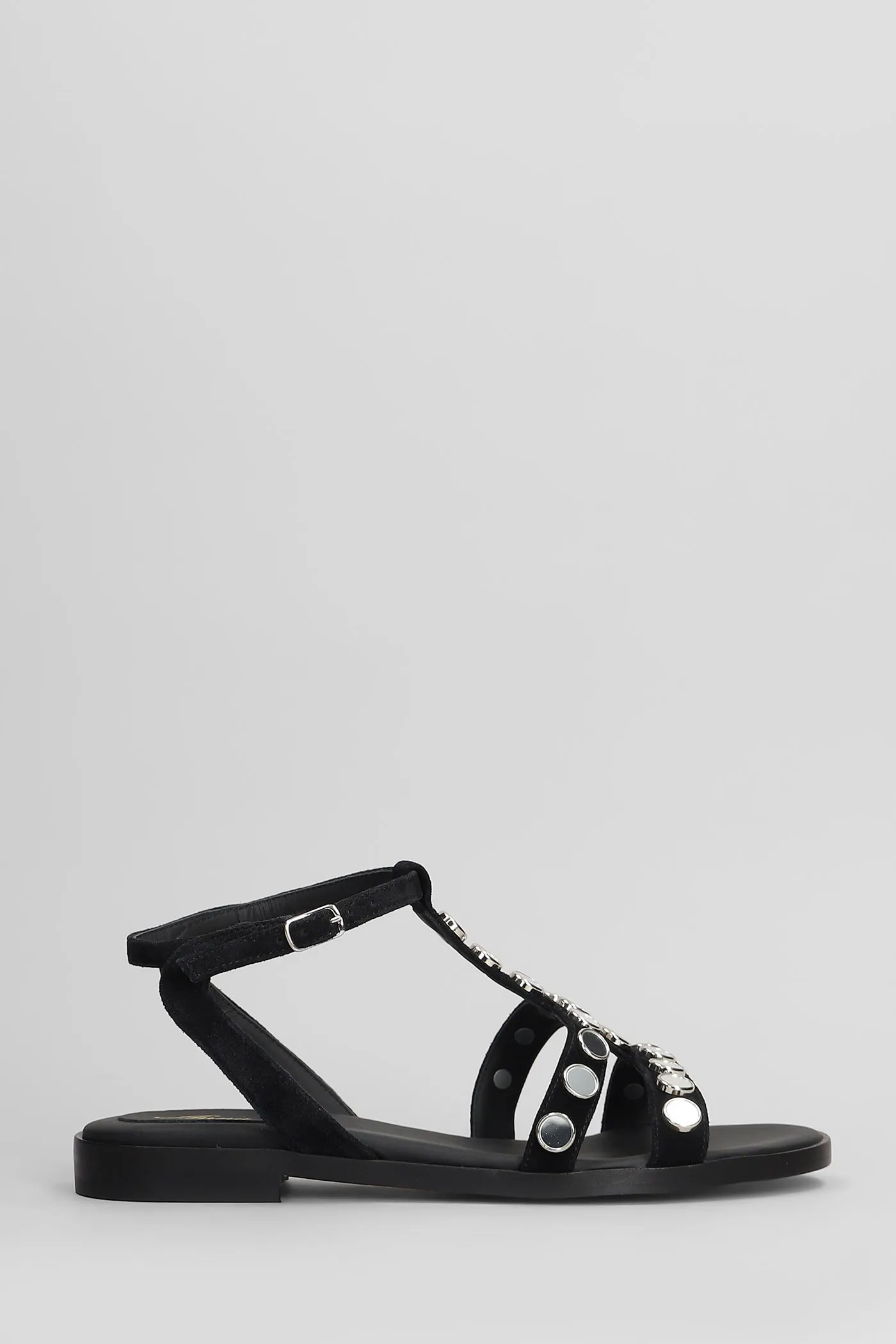 Flats in black suede