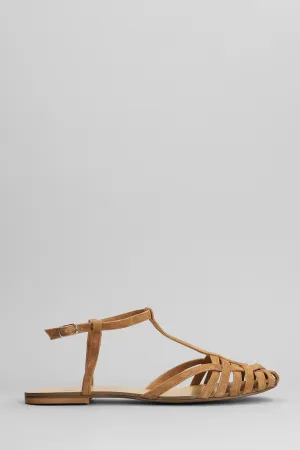 Flats in brown suede