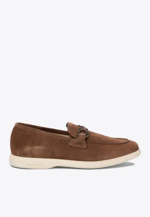 Gancini suede Loafers