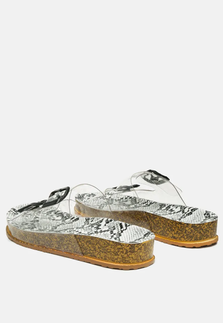 Gelato Transparent Double Strap Flats By Ruw