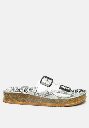Gelato Transparent Double Strap Flats By Ruw