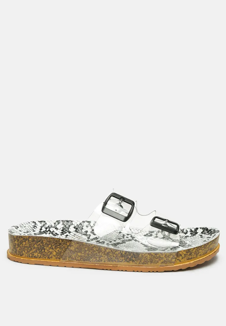 Gelato Transparent Double Strap Flats By Ruw