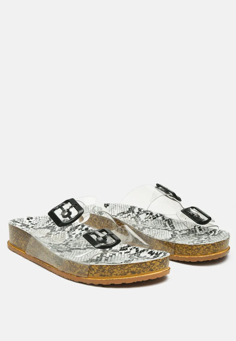 Gelato Transparent Double Strap Flats By Ruw