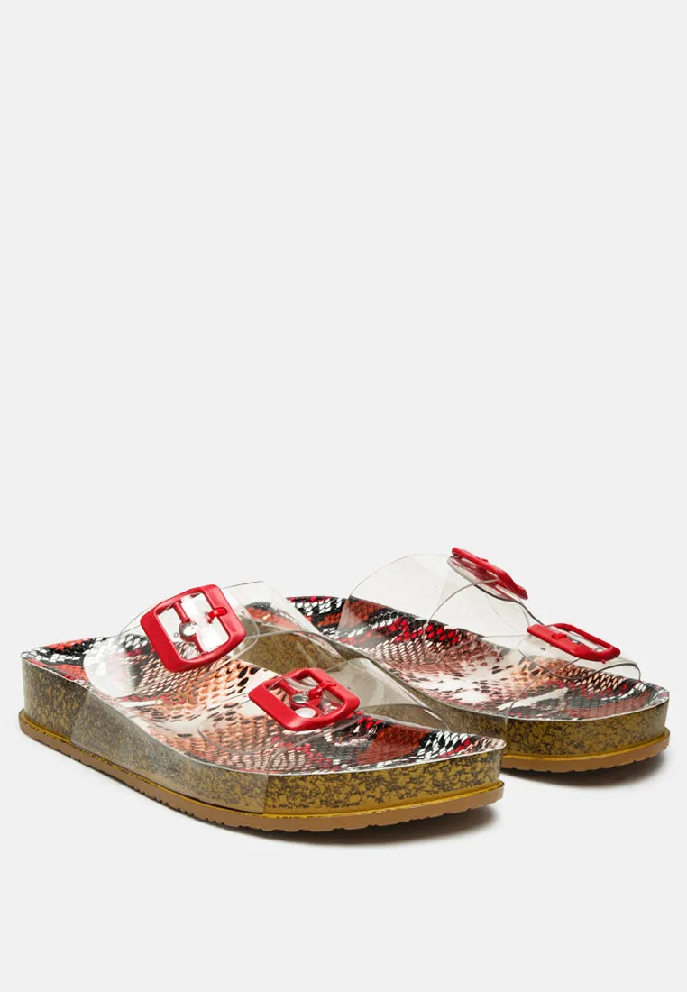Gelato Transparent Double Strap Flats By Ruw