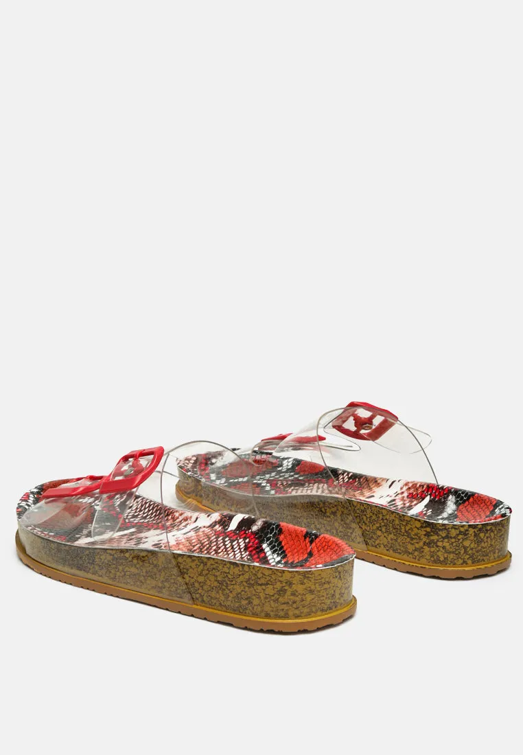 Gelato Transparent Double Strap Flats By Ruw