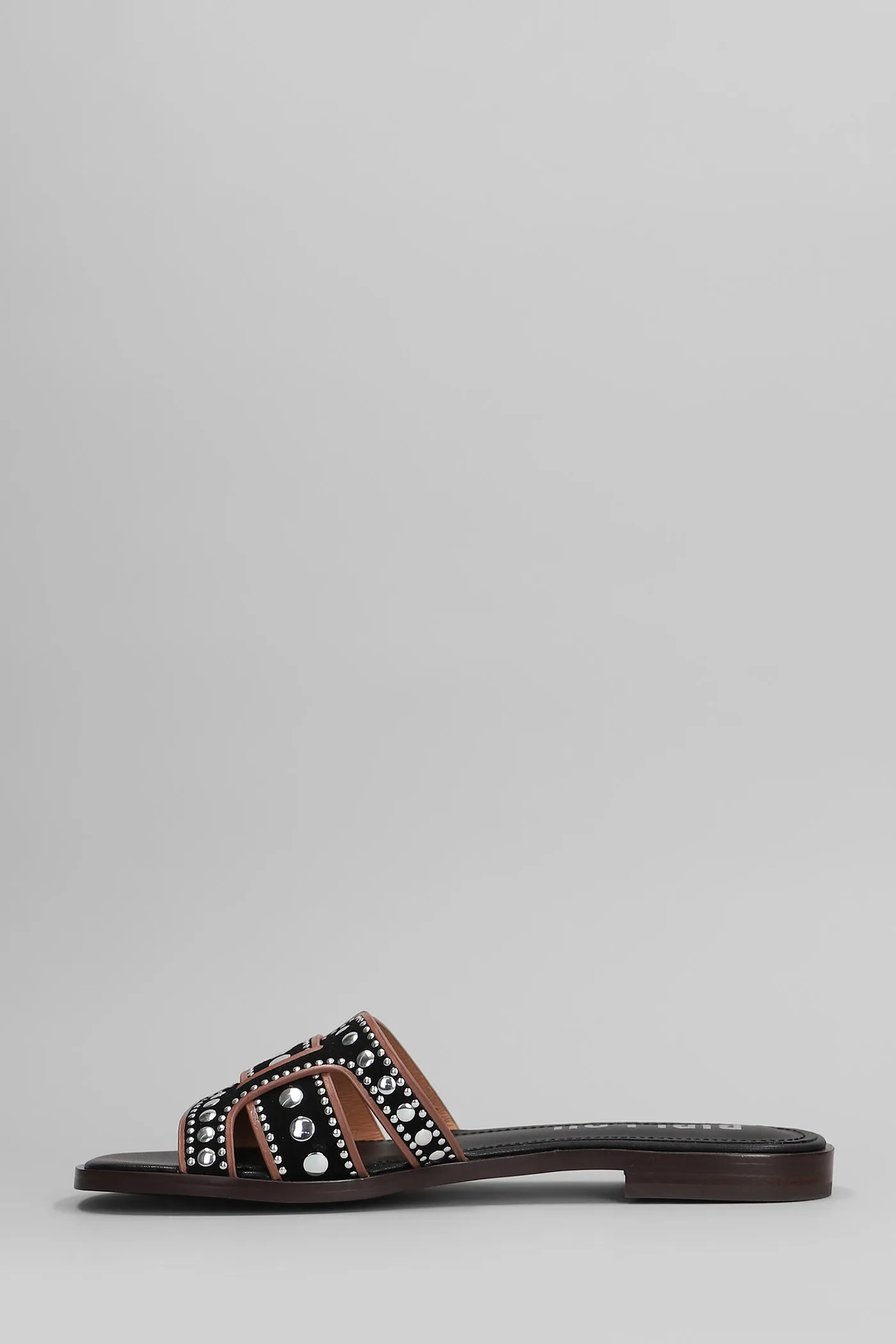 Holly Flats in black suede and leather