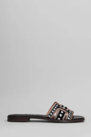 Holly Flats in black suede and leather