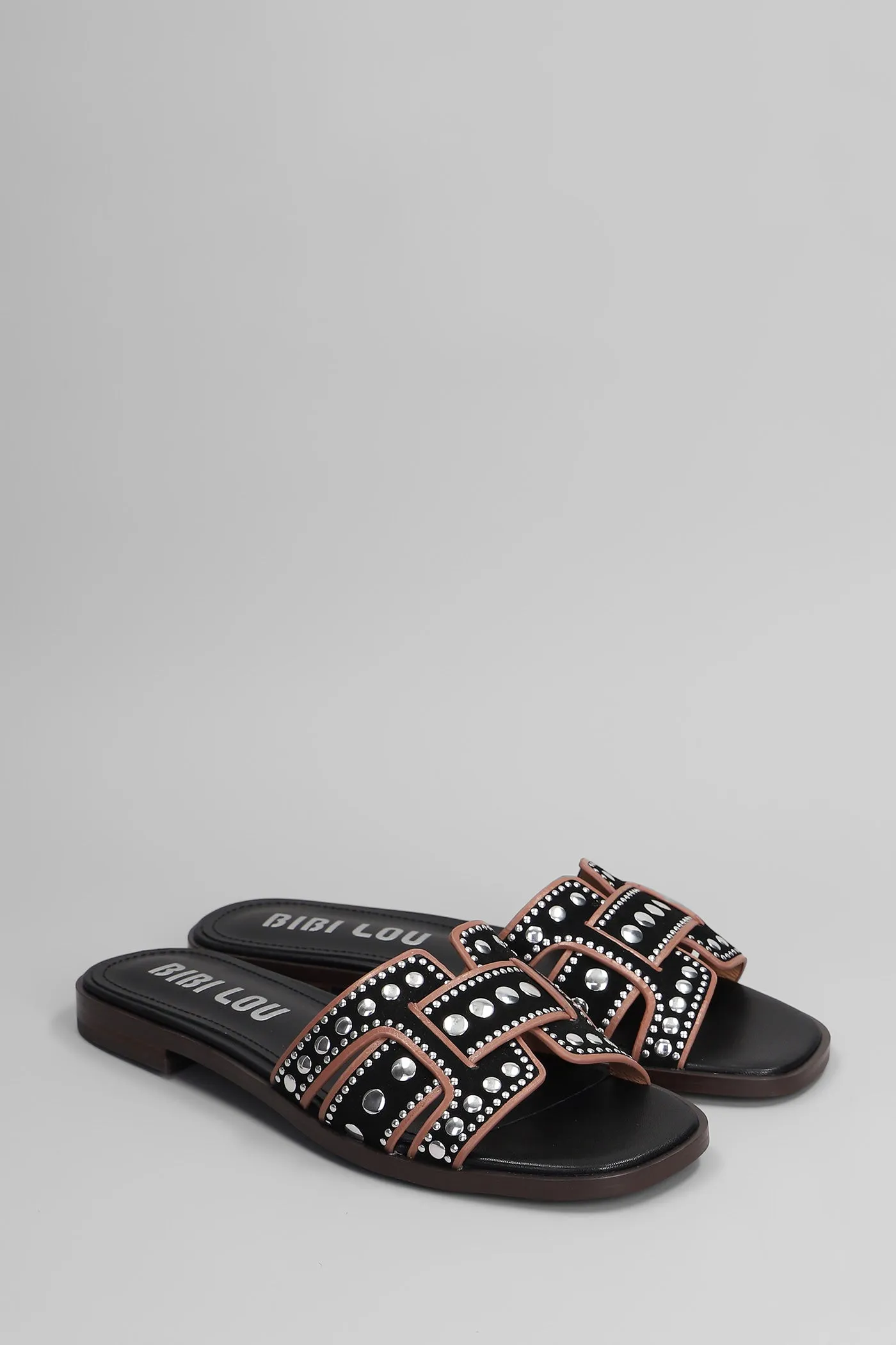 Holly Flats in black suede and leather