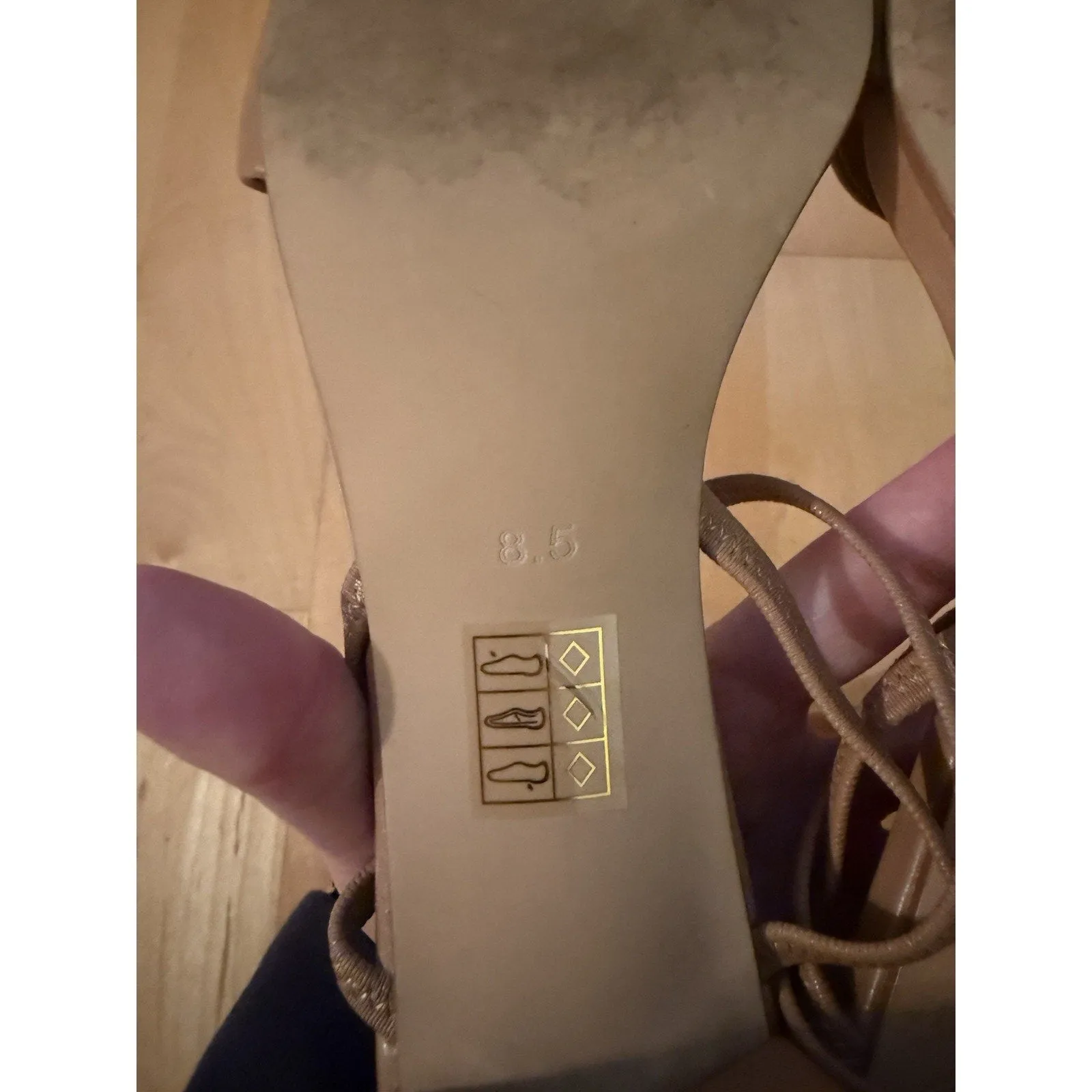 Jeffrey Campbell ‘Adapt’ Nude Faux Leather Sandals - Size 8.5