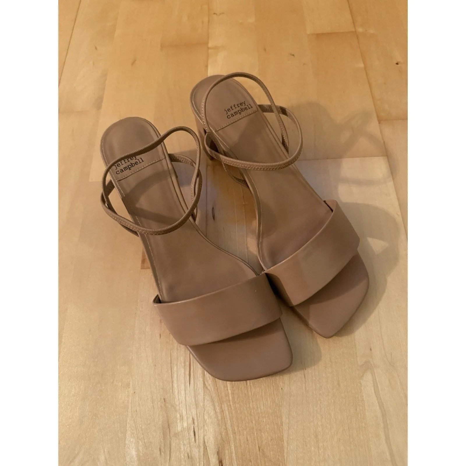 Jeffrey Campbell ‘Adapt’ Nude Faux Leather Sandals - Size 8.5