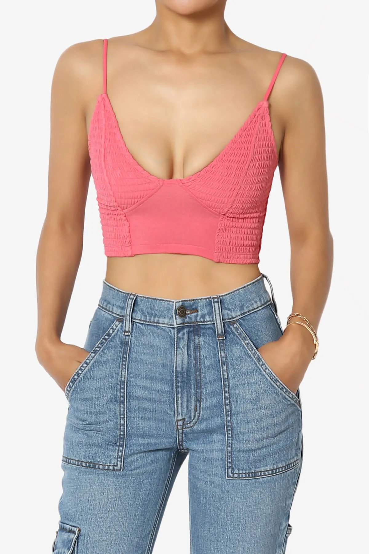 Jennie Smocked Triangle Bralette PLUS