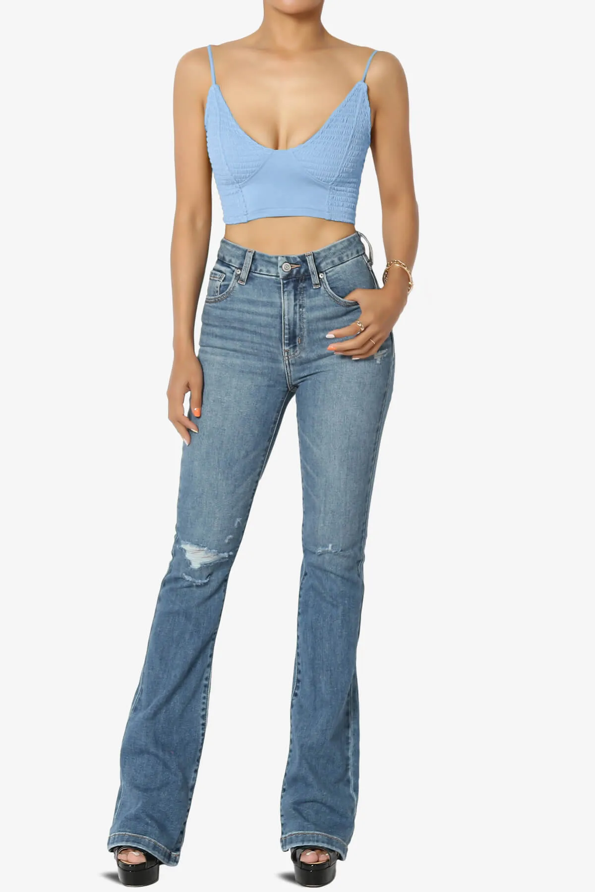 Jennie Smocked Triangle Bralette PLUS