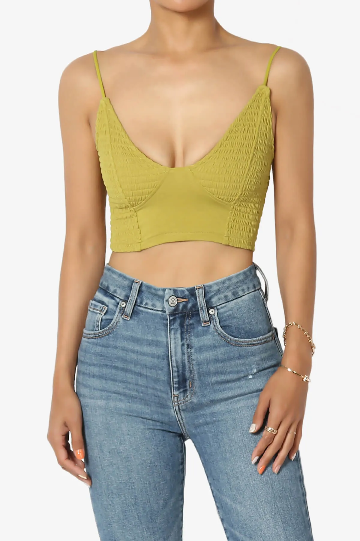 Jennie Smocked Triangle Bralette PLUS