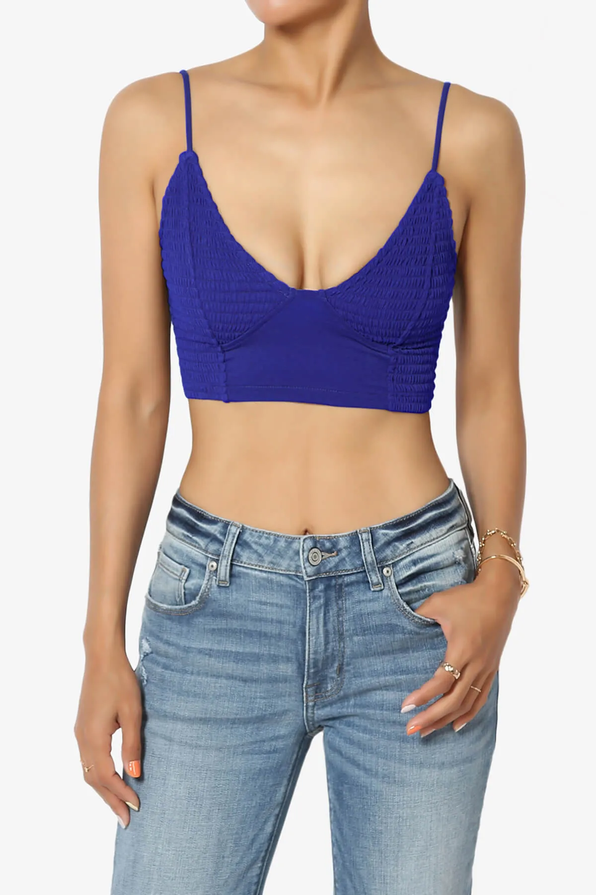 Jennie Smocked Triangle Bralette PLUS