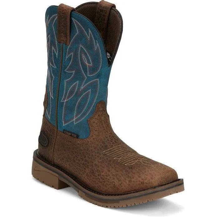 Justin Men's Wolfe 11" Nano Composite Toe Western Work Boot - Peanut SE4751