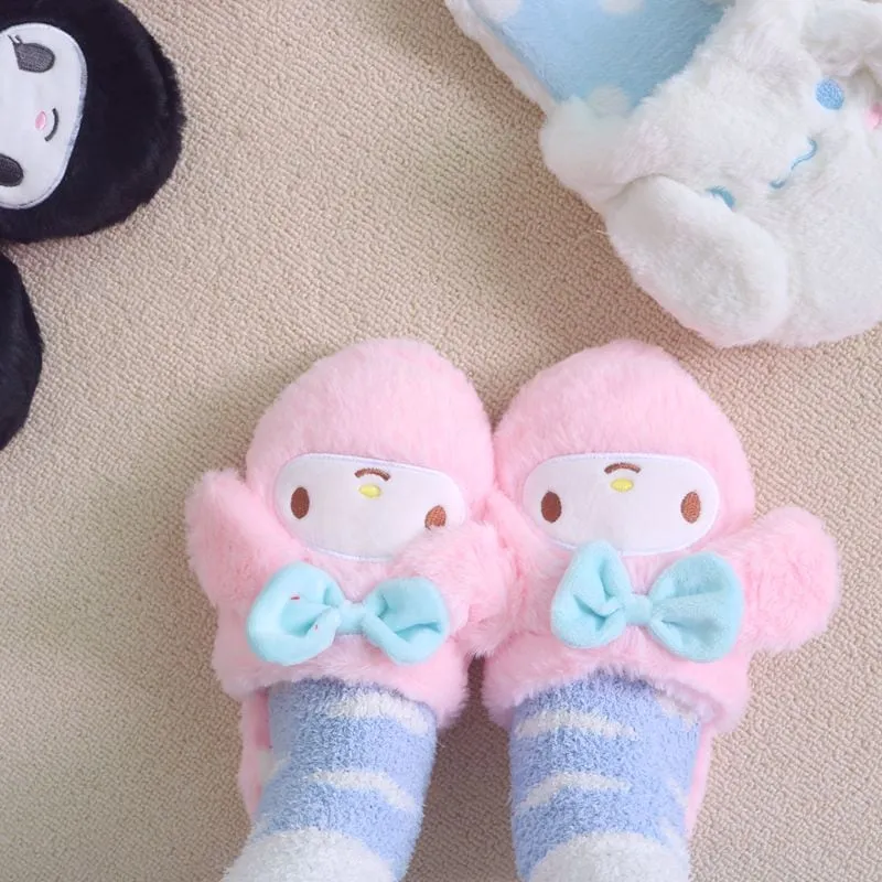 Kawaii Fuzzy Kuromi Slippers