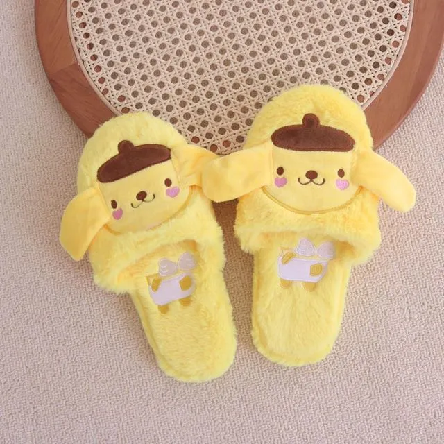 Kawaii Fuzzy Kuromi Slippers