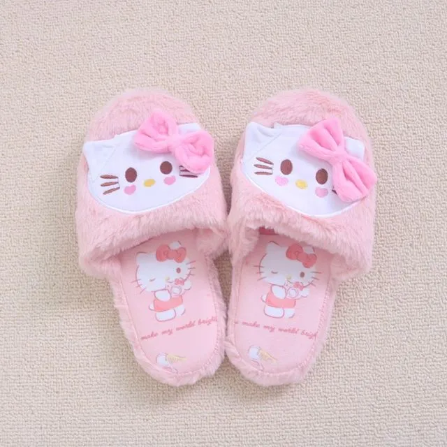 Kawaii Fuzzy Kuromi Slippers