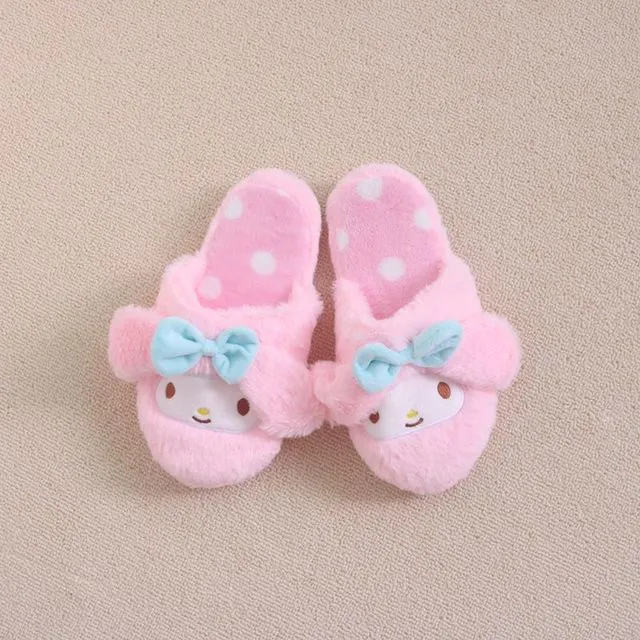 Kawaii Fuzzy Kuromi Slippers