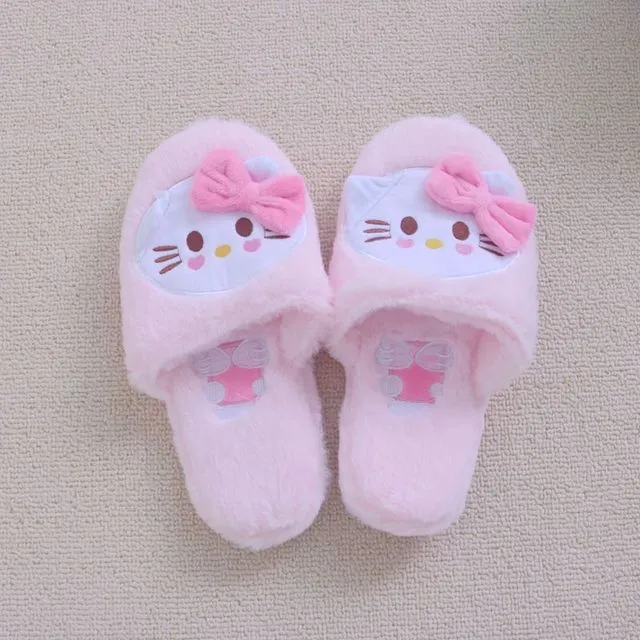 Kawaii Fuzzy Kuromi Slippers