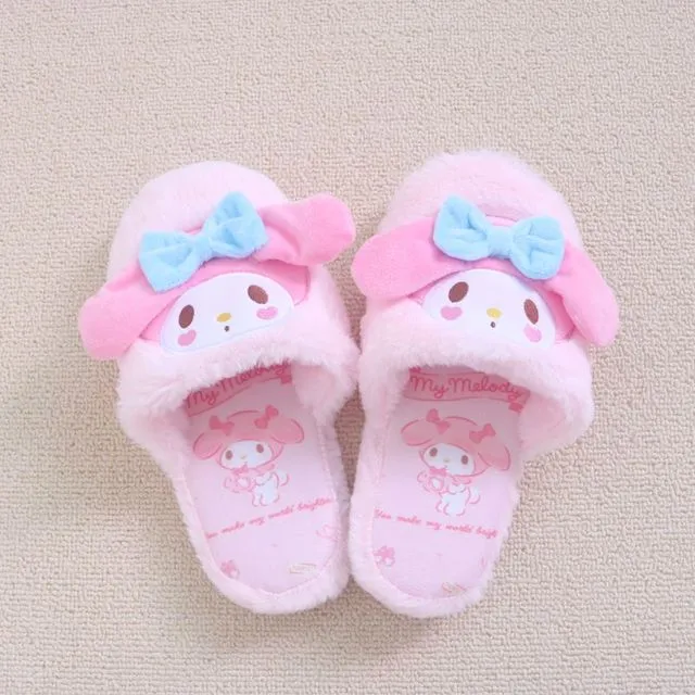 Kawaii Fuzzy Kuromi Slippers