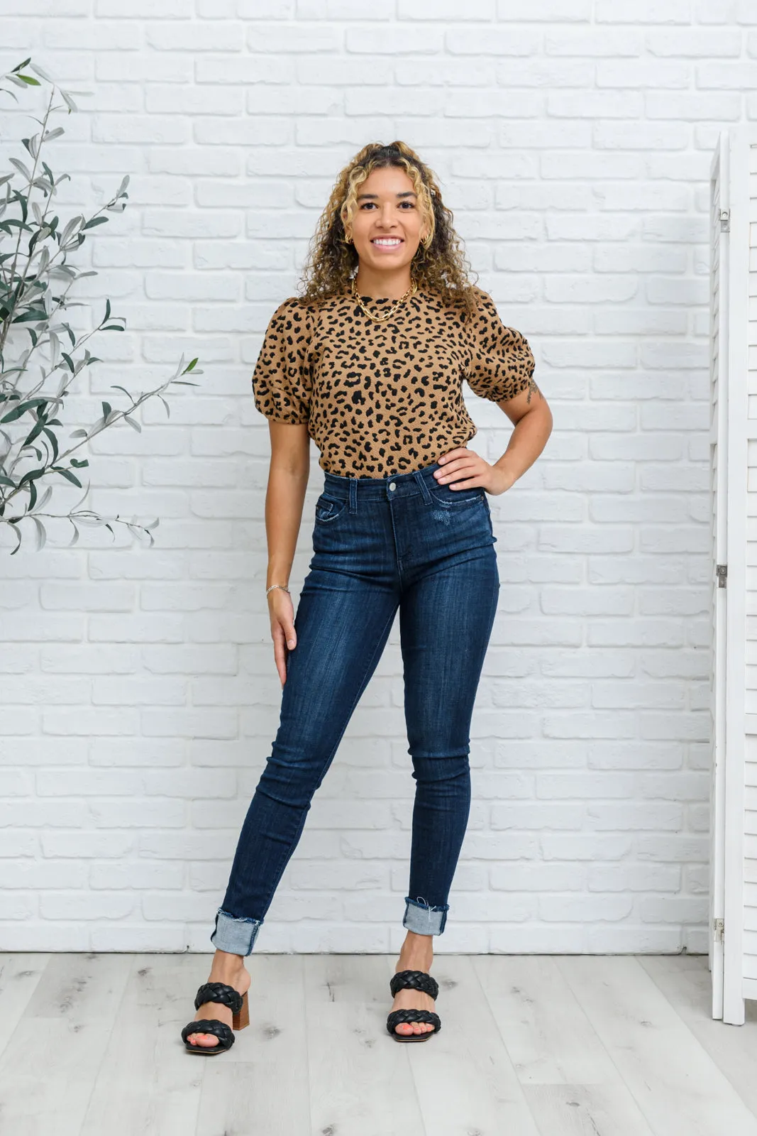 Maeve Mid-Rise Dark Wash Cuffed Skinny (22W,24W)