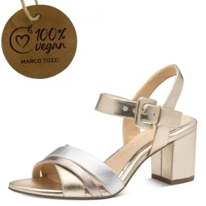 Marco Tozzi Block Heel Sandal Vegan 2-28325 Gold Multi
