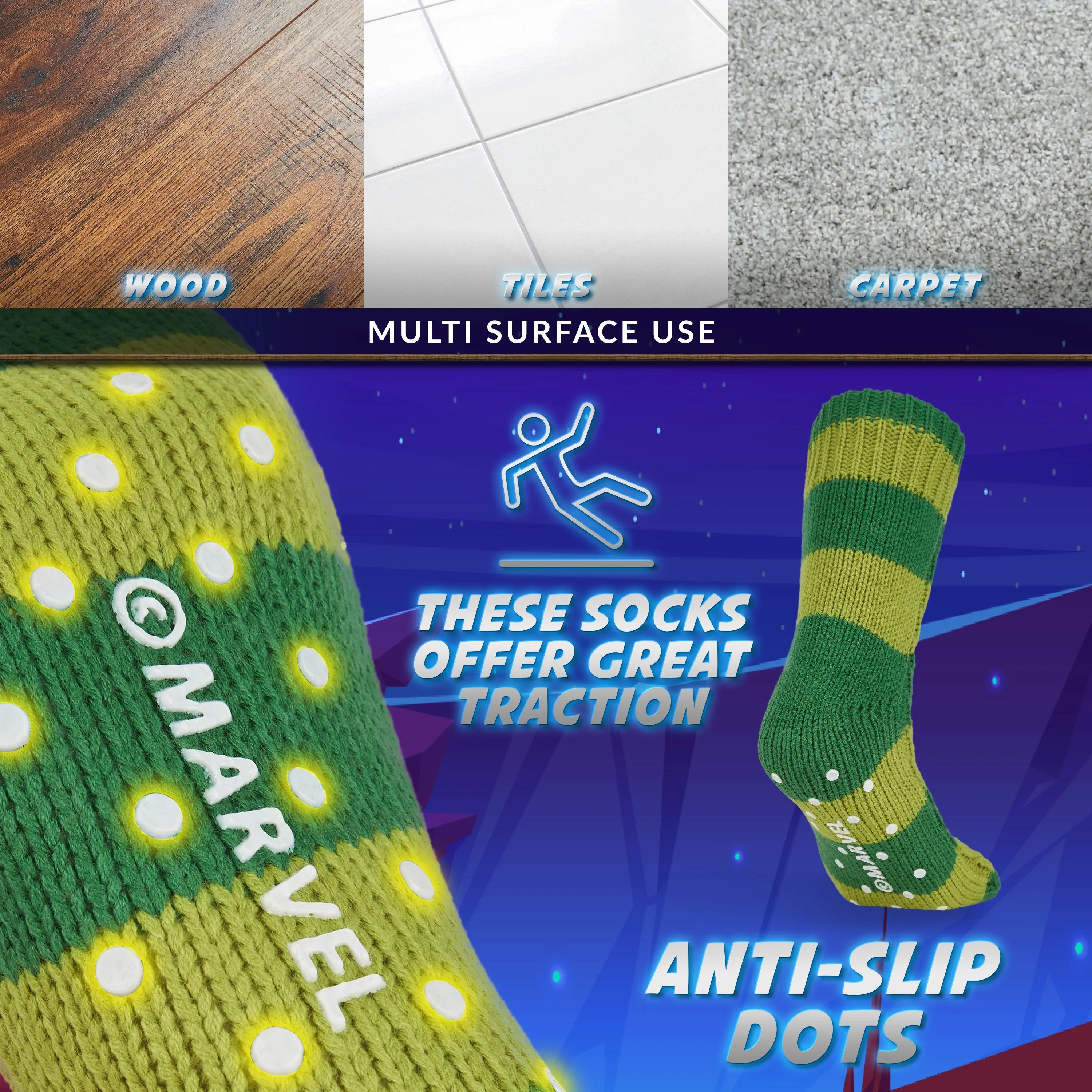 Marvel Fluffy Socks, Mens Slipper Socks, Groot Warm Knitted Socks