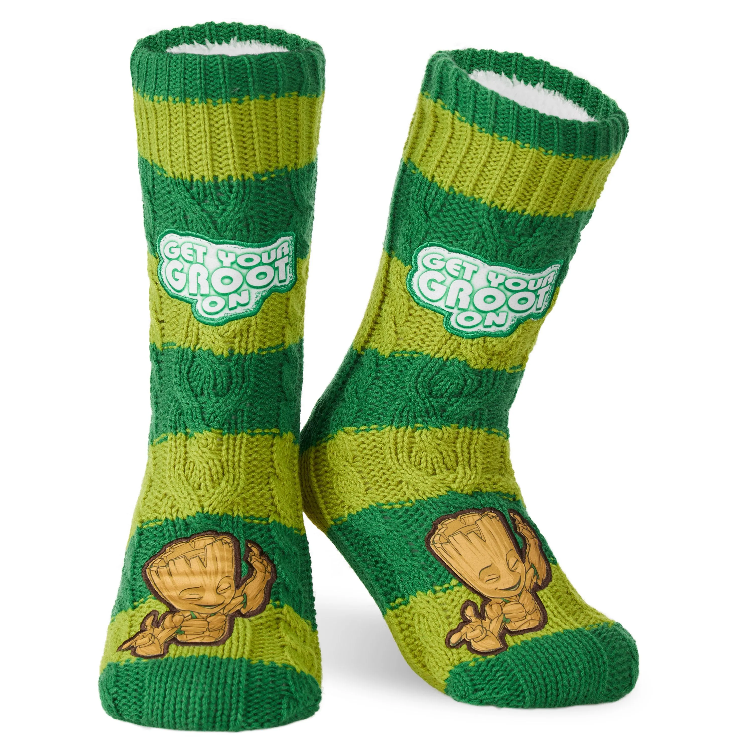 Marvel Fluffy Socks, Mens Slipper Socks, Groot Warm Knitted Socks