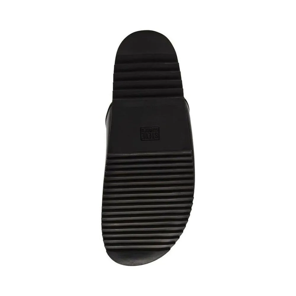 Masin Black Leather Slip On Clogs